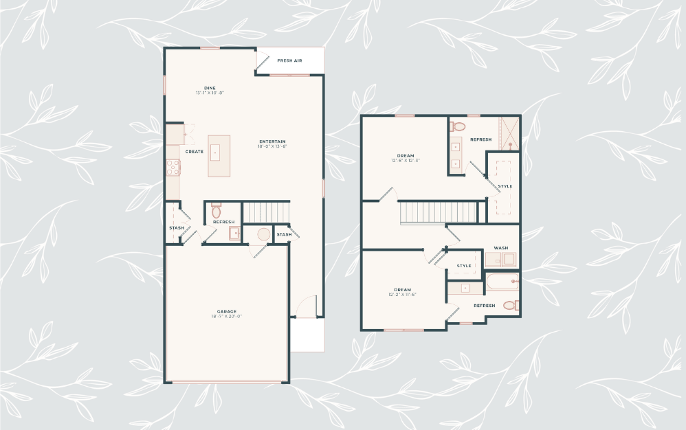 B1 - 2 bedroom floorplan layout with 2.5 bathrooms and 1399 square feet (B1 - 2 Bed, 2.5 Bath
)