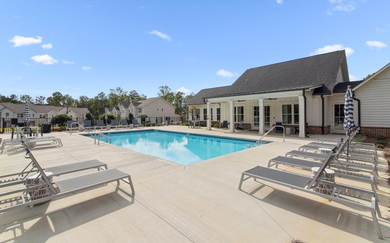 a swimming pool in a backyard